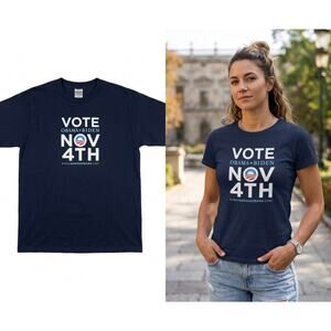 Vintage 2008 Obama Biden Campaign T-Shirt XL Made in USA Bayside Navy